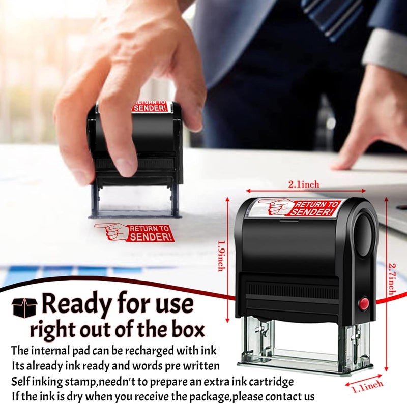 Bertiveny Return to Sender Stamps Self Inking Personalized Office Return Stamps for Business Supplies Custom Rubber Business for Return Sender,Return Address Stamps Red Ink(Return to Sender!) - Image 2